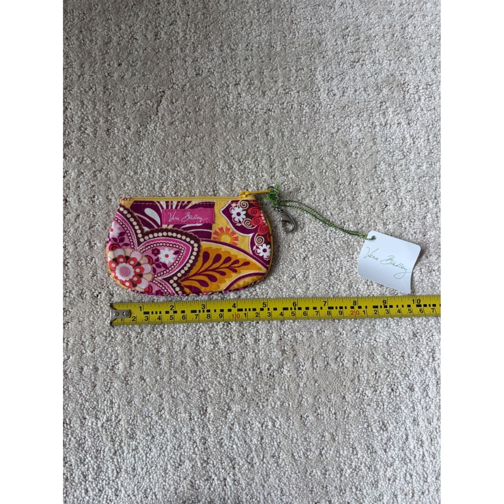 Vera Bradley Clip Zip ID Case Bali Gold NWT Paisley Boho Floral Pouch *Retired*